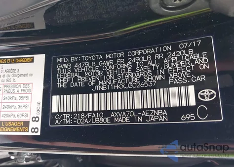 2018 Toyota Camry Le z USA, uszkodzony, nr VIN JTNB11HKXJ3026537